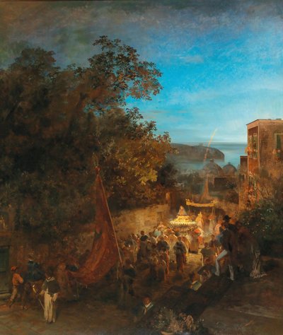Ischia – Feast of St Anne, Casamicciola by Oswald Achenbach