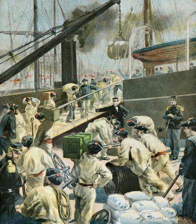 French Troop Embarking by Oswaldo Tofani