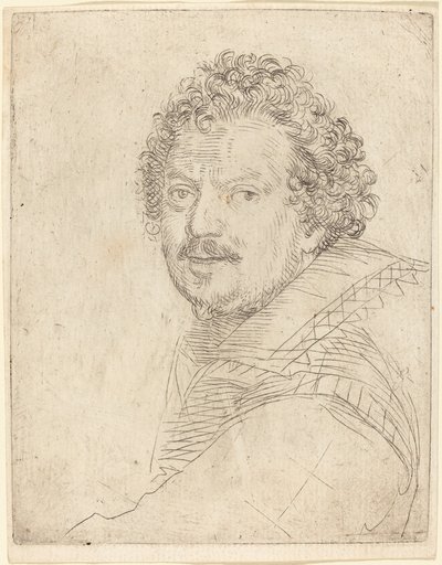 A Man with a Moustache and Goatee, Facing Forward by Ottavio Leoni