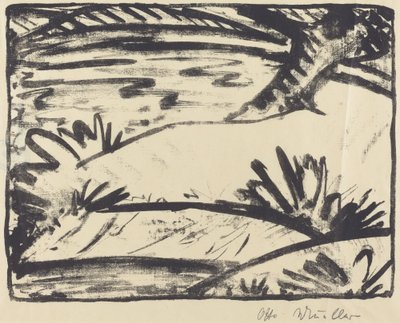 Landscape with Tree and Water by Otto Müller