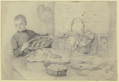 At the fishmonger by Otto Scholderer
