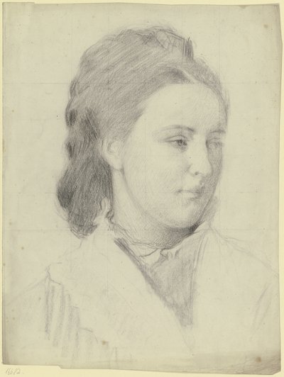 Portrait of a Young Woman in Three-Quarter View by Otto Scholderer
