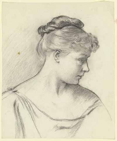 Head of the Seated Woman from “Preparation for the Costume Ball” by Otto Scholderer