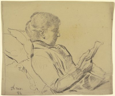 Luise Scholderer, Reading a Newspaper by Otto Scholderer