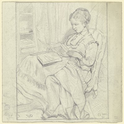 Luise Scholderer in the Contemplation of Individual Leaves by Otto Scholderer