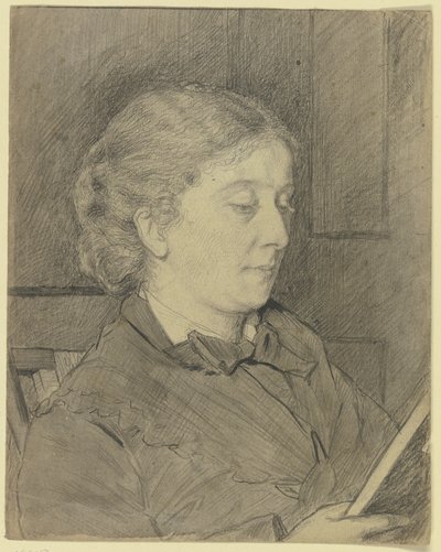 Luise Scholderer, Reading with Cat by Otto Scholderer