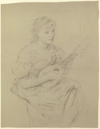 Young Woman Playing Mandolin (