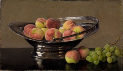 Peaches in a Silver Basket by Otto Scholderer