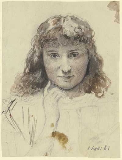 Portrait of a girl by Otto Scholderer