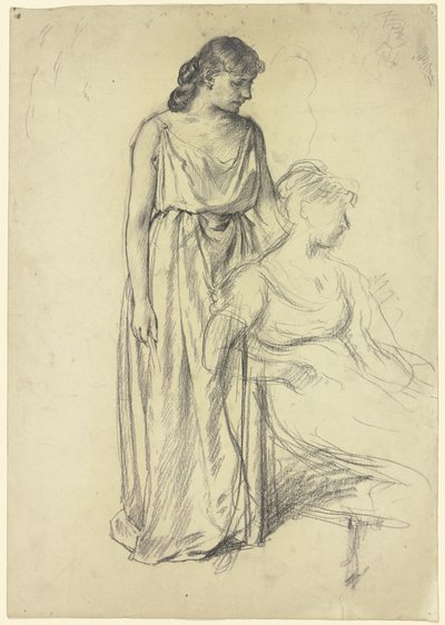 Sitting and Standing from the "Preparation for the Costume Ball" by Otto Scholderer