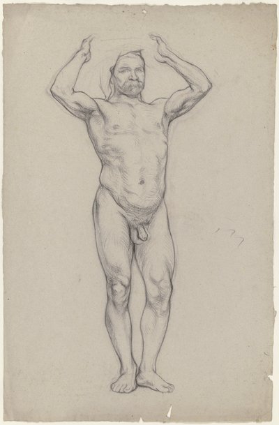 Standing Male Nude by Otto Scholderer
