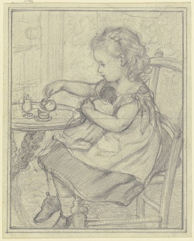 Tea with Dolly by Otto Scholderer