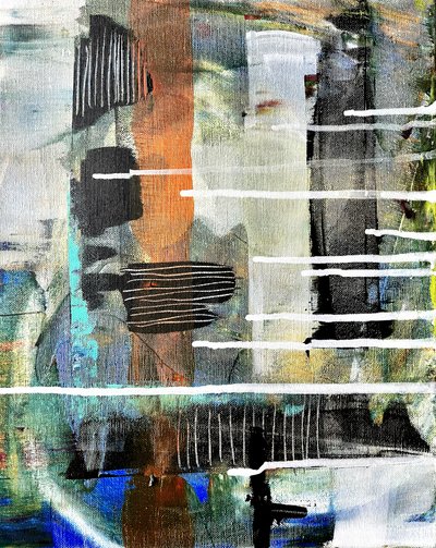 Vibrant Striped Abstract by Owe Emfestav