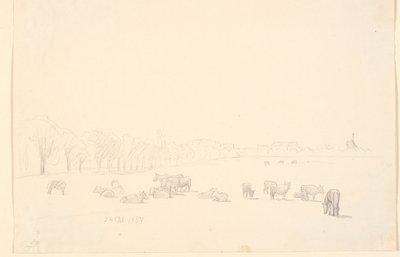 Cows on the Common, with Tagens Mill in the Background by P.C. Skovgaard