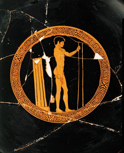 Young athlete preparing for the javelin throw by Painter of London