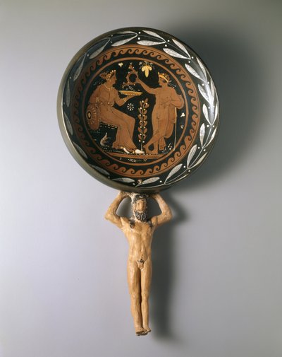 Red-figure patera with Atlas handle, last third of 4th century B.C. by Painter of Louvre