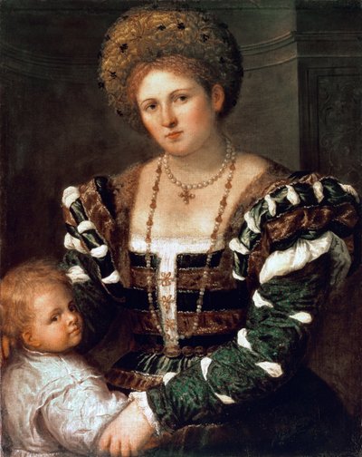 Portrait of a Lady with a Boy by Paris Bordone