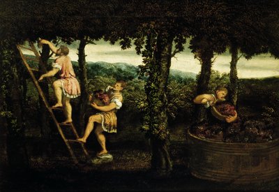 Scene of Grape Harvest by Paris Bordone