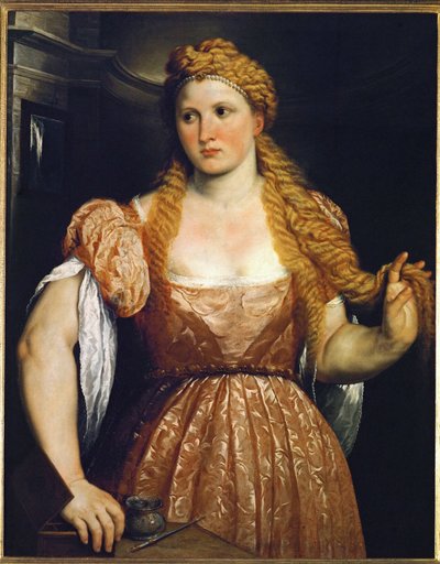 Woman at the Dressing Table by Paris Bordone