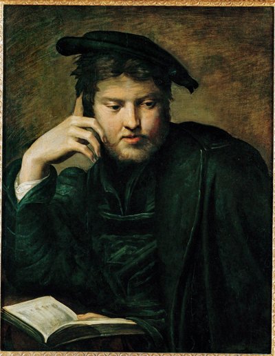 Man with Book, Early Work by Parmigianino (1503-40)