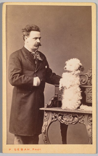 Portrait of a Man and His Dog by Pascal Sébah