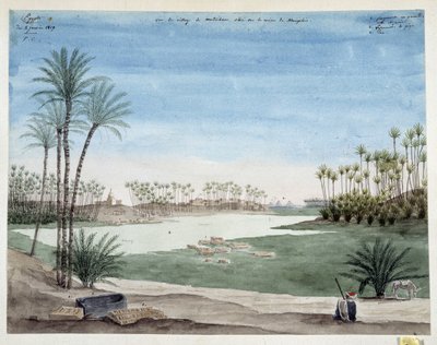 View of the Village of Metriham near Memphis by Pascal Xavier (after) Coste