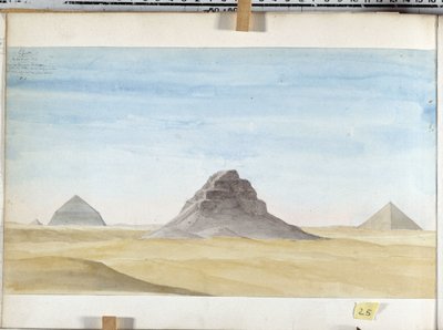 View of the Pyramid of Dachour by Pascal Xavier (after) Coste