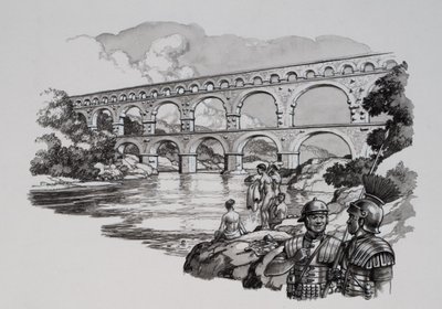 Roman Aqueduct by Pat (1907-95) Nicolle