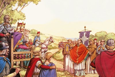 Saint Augustine Arriving in England by Pat (1907-95) Nicolle