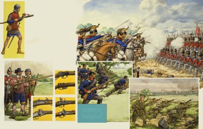 Unidentified military scene by Pat (1907-95) Nicolle