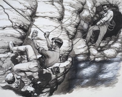 Climbing Archeologists by Pat (1907-95) Nicolle