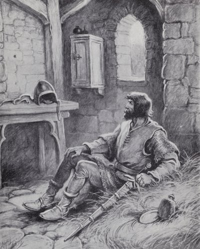 Robert the Bruce with the spider that inspired him to try again to defeat the English by Paul (after) Hardy
