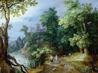 Landscape with Sportsmen and Dogs by Paul Bril