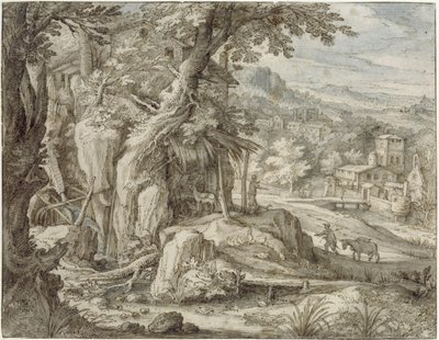 Mill on a Rock by a Gorge by Paul Bril