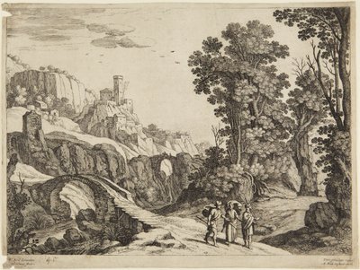 Three Men on Road by Paul Bril