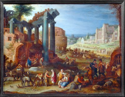Ruins and Figures by Paul Brill or Bril