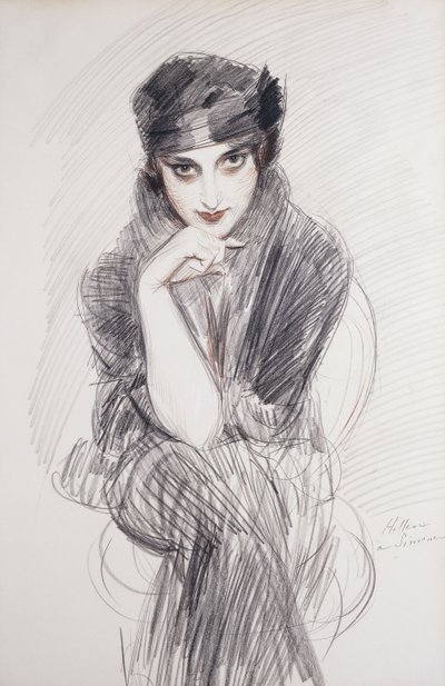 Portrait of a Lady, Possibly Madam Van Cleef by Paul Cesar Helleu