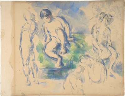 Bathers (recto); Still Life (verso) by Paul Cézanne