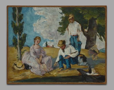 Picnic on a Riverbank by Paul Cézanne