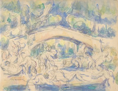 Bathers by a Bridge, 1900-06 by Paul Cézanne
