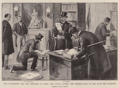 The Government and the Agitators in Paris, the Police raiding the Headquarters of the Ligue des Patriotes by Paul Destez
