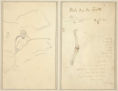 Breton Boy in a Landscape; Study of an Arm (verso) by Paul Gauguin