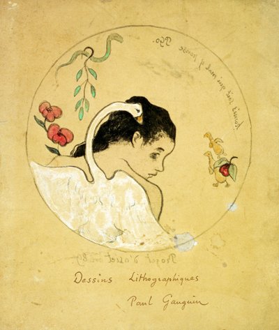 Design for a Plate - Leda and the Swan by Paul Gauguin