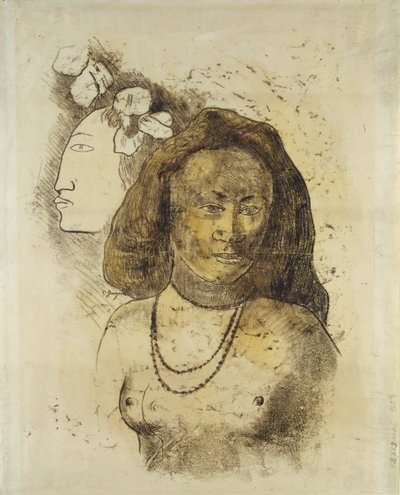 Tahitian Woman with Evil Spirit, c.1899-1900 by Paul Gauguin