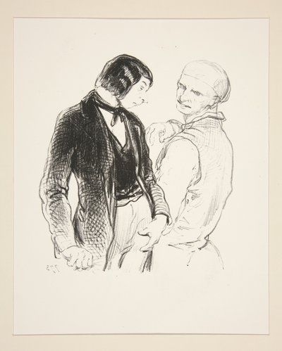 (Paternal Reprimand) by Paul Gavarni