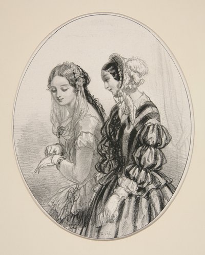 Bonnet and Hat of Mrs. Perrot-Victrich, ... by Paul Gavarni