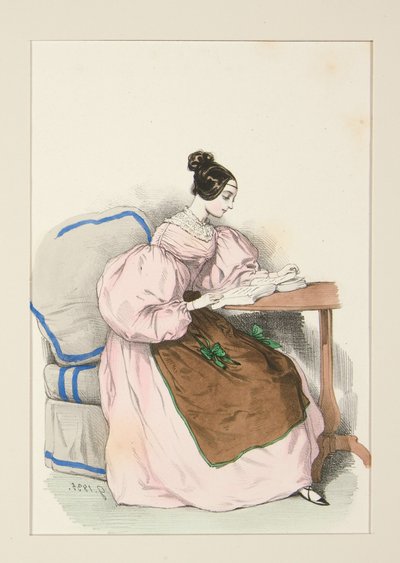 AT HOME (September 1835) Dress in Scottish Batiste,... by Paul Gavarni