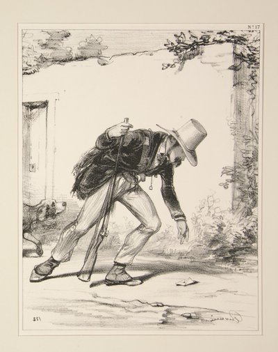 Dear, he is going hunting tomorrow... by Paul Gavarni