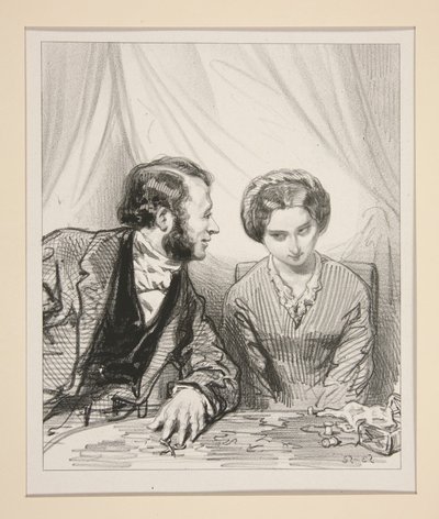 How Badly You Lie, My Dear. by Paul Gavarni