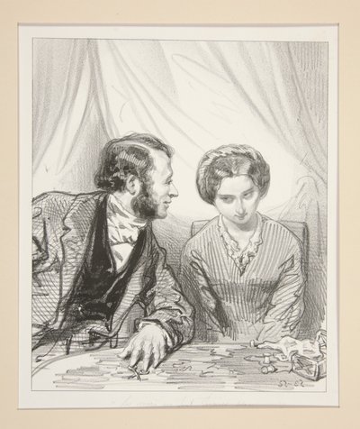 How Badly You Lie, My Dear. by Paul Gavarni